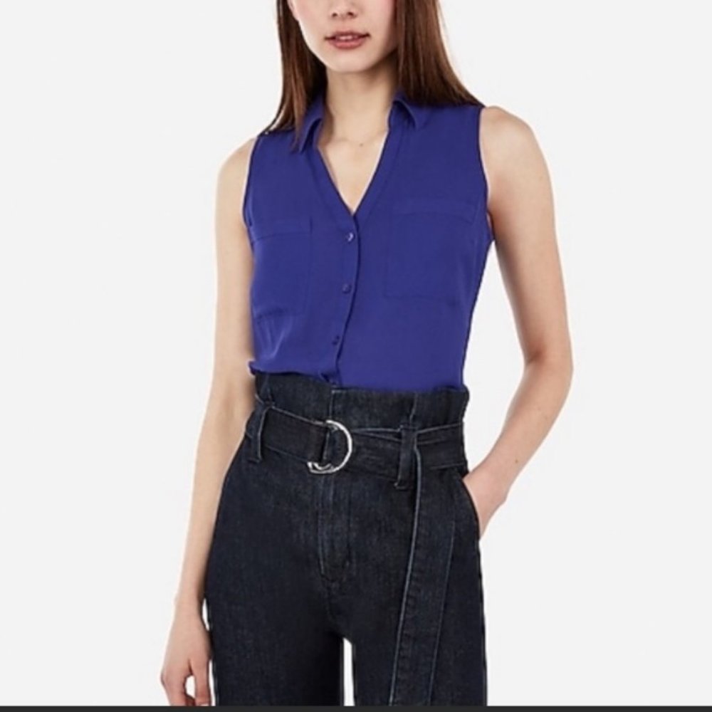 Express Sleeve-less Navy Blue Portofino Shirt